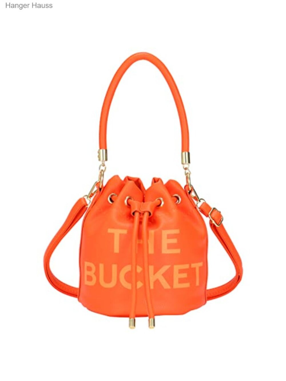 Mini PU Leather Bucket Bag Drawstring Crossbody Hobo Purse Detachable Strap
